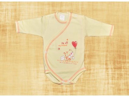 Bavlněné body Kočka s balónkem žlutá 62