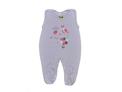 Bavlněné dupačky Sweat heart fialové vel.68