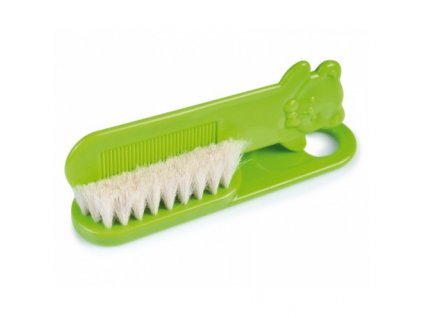 Canpol Babies Hřeben a kartáč přírodní měkký zelený 13/102