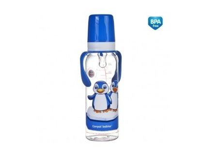 Canpol Láhev s potiskem kontinenty 250 ml s úchyty bez BPA11/846