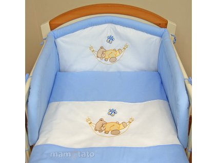 2-dílné povlečení Medvídek v hamaku modrý 135x100