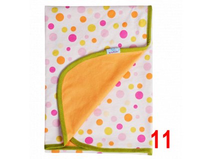 Letní deka Ines 75x100 oranžovo žlutá s puntíky Baby Matex