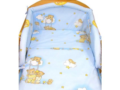 mantinel do postýlky medvídci na žebřících modří