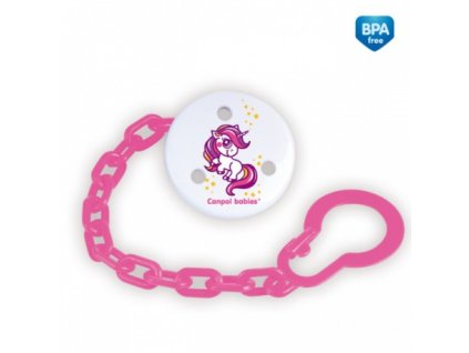 Řetízek k šidítku Fairy Tale růžový