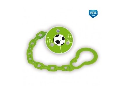 Řetízek na šidítko s potiskem Fotbal zelený