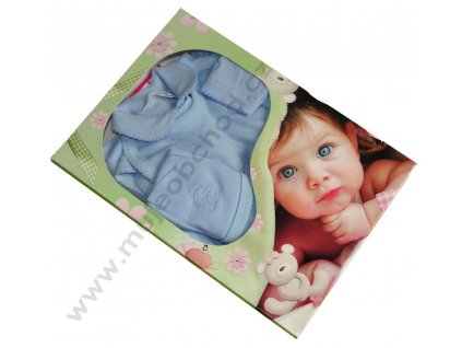 Souprava do porodnice s výšivkou 5-dílná modrá