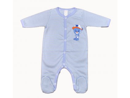 overal 62 medvidek baby prouzky modre