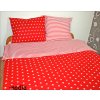 Dětské povlečení 140x200,70x80 Hvězdičky/pruhy červené