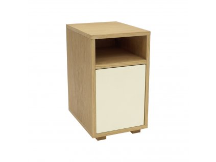 Noční stolek Salim, 30x40x52,5 cm, dub/křídově bílá