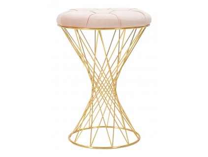Stolička Toloba, 41x50 cm, růžová/zlatá