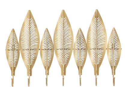 Zlatý nástěnný věšák Mauro Ferretti Leaf, 65x42,5x6 cm