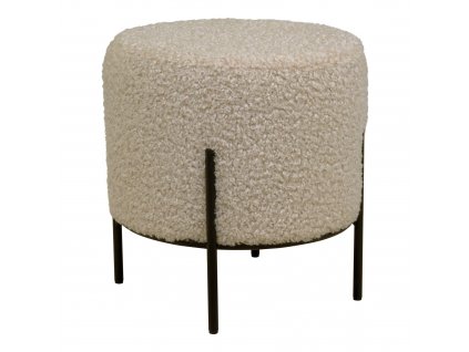 Puf Armat z umělé kožešiny, šedohnědá/černá