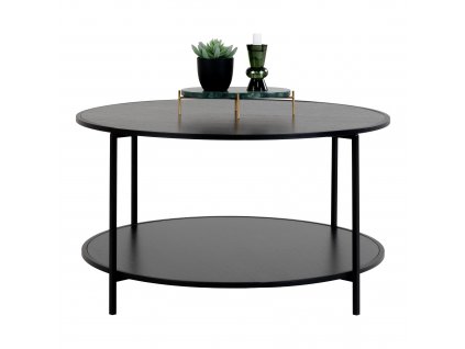 Černý oválný konferenční stolek Energy 80x45 cm
