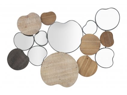 Hnědé nástěnné zrcadlo Mauro Ferretti Pebblestones 118x11x82,5 cm