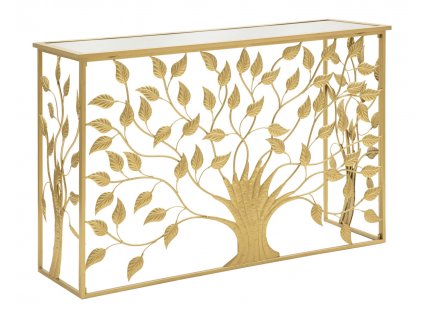 Zlatý konzolový stolek Mauro Ferreti Achia, 120x40x80 cm