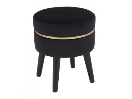 Černá sametová stolička Mauro Ferretti Faria 35x40,5 cm