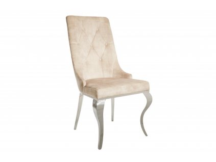 Šampaňská sametová židle se lvem Modern Barock