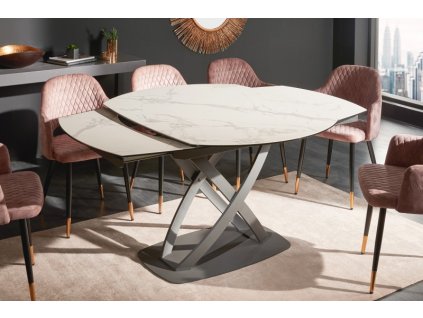 Bílý rozkládací jídelní stůl Inception 130-190 cm