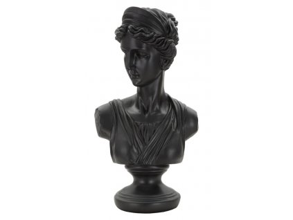 Socha hlavy ROMAN WOMAN BLACK 22X16X41 cm