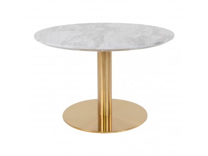 Kulatý konferenční stolek Barcia mramorovaná/mosazná 70 cm
