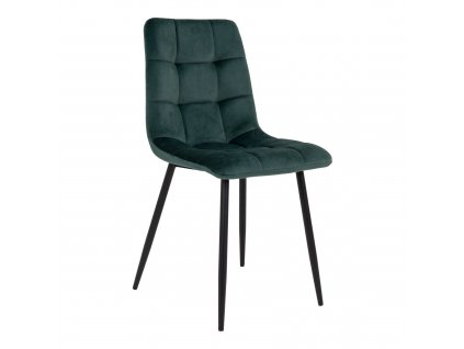 Sametová jídelní židle Meno tmavě zelená/černá