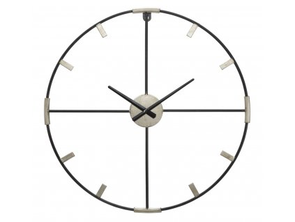 Nástěnné hodiny Mauro Ferretti Virala, 60x3,5x60 cm, černá/stříbrná