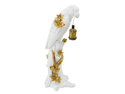 Bílá/zlatá stolní lampa Parrot