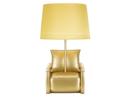 Zlatá stolní lampa Midcentury