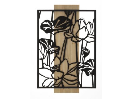 Nástěnný kovový panel Lotus 60x2x90 cm