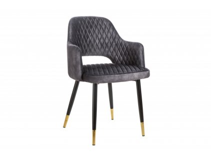 SET 2ks Šedá sametová židle Paris