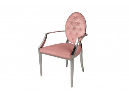 Starorůžová sametová židle Modern Barock