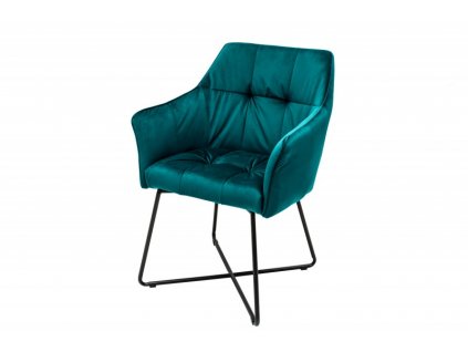 SET 2ks Tyrkysová sametová židle Loft