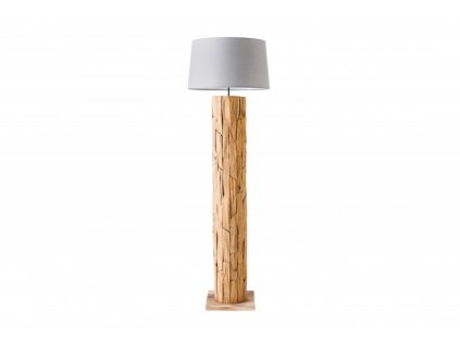 Přírodní dřevěná stojací lampa Roots II