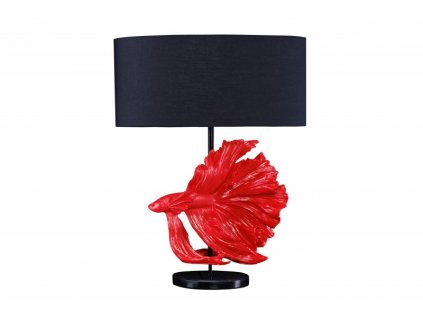 Červená stolní lampa Fisch Crowntail 65 cm