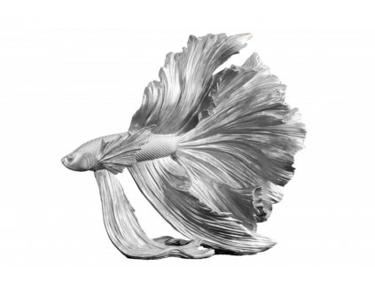 Stříbrná dekorace Fisch Crowntail 35 cm