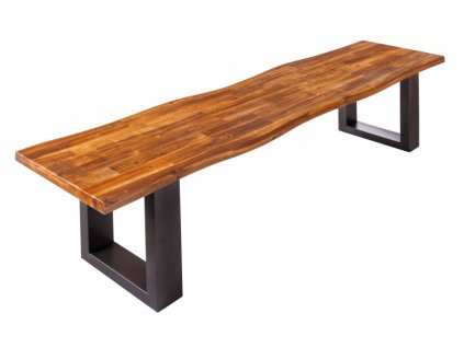 Hnědá dřevěná lavice Genesis 160 cm
