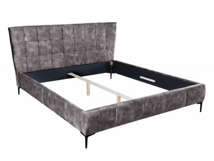 Tmavě šedá sametová postel Boutique 180x200 cm