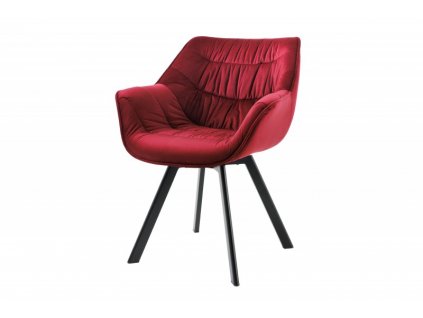 Červená sametová židle The Dutch Comfort