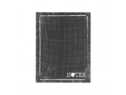 Černá kovová poznámková deska Notes