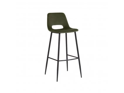Zelená sametová barová židle Boor