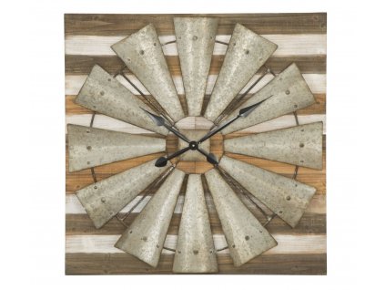 Hnědé dřevěné nástěnné hodiny Mauro Ferretti Maita, 80 cm