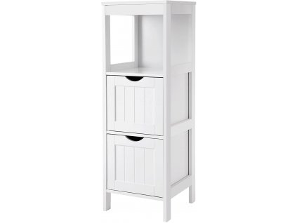 Bílá dřevěná komoda Vasagle White, 30x30x89 cm
