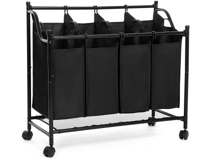 Černý prádelní koš York 4x35 L