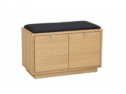 103753 b Confetti bench w 2drawers oak black fabric