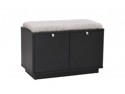 103758 b Confetti bench w 2drawers black sheepskin imitation2