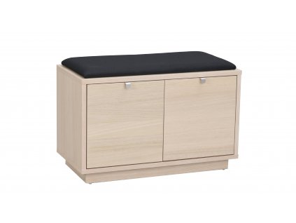 103759 b Confetti bench w 2drawers whithepigm. oak black fabric R