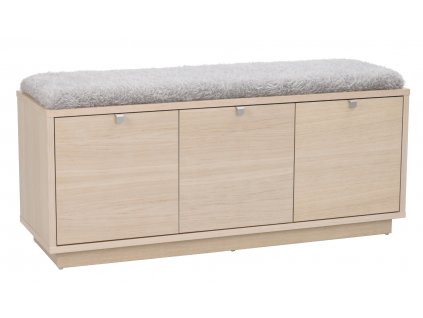 103768 b Confetti bench w 3drawers whithepigm. oak sheepskin imitation2