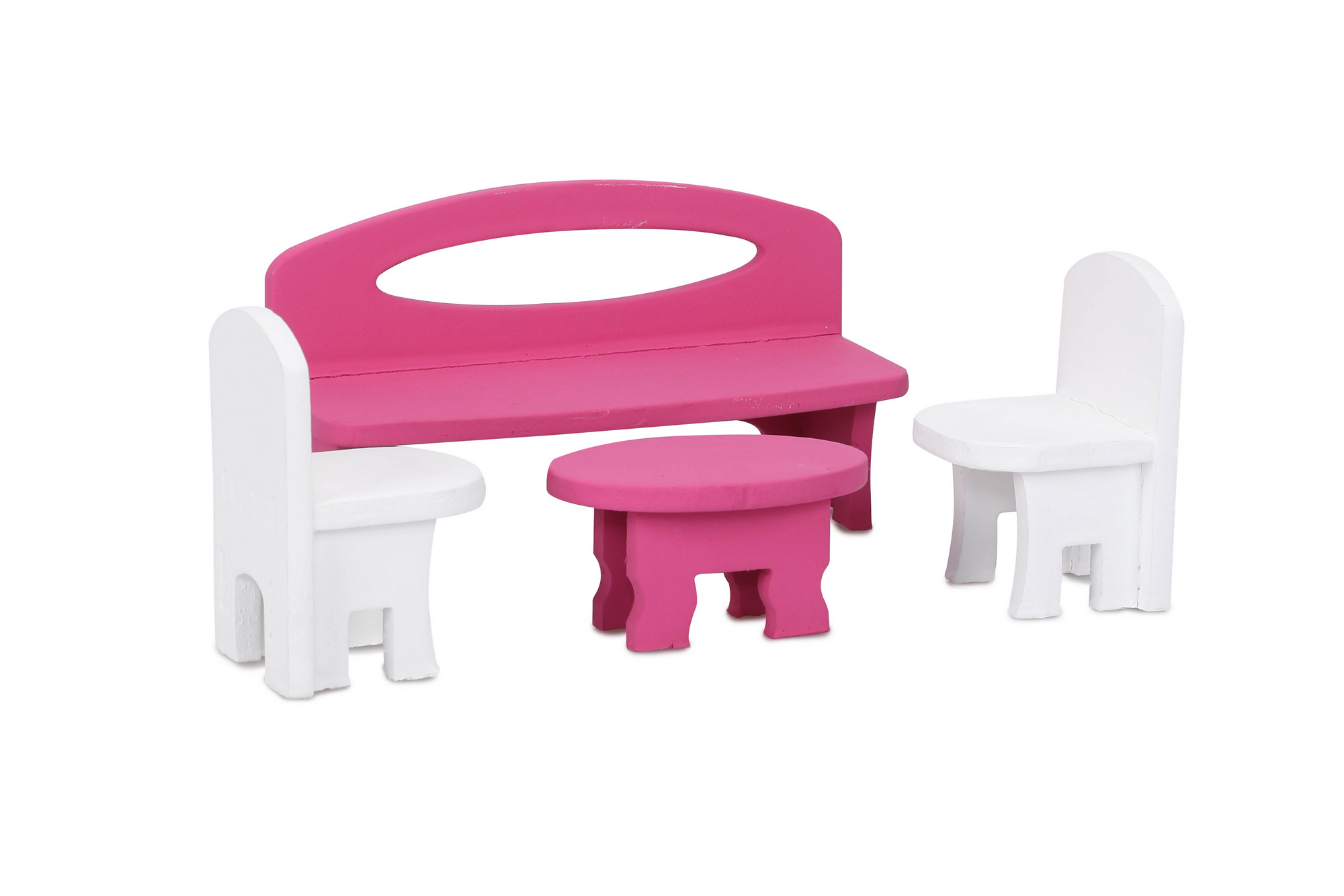 Damzaan Růžový/bílý dětský obývací set Vendea