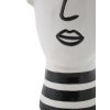Porcelánová váza Mauro Ferretti Face III, 13,2x11,8x26,3 cm, černá/bílá