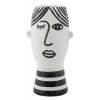 Porcelánová váza Mauro Ferretti Face III, 13,2x11,8x26,3 cm, černá/bílá